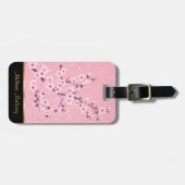 Pink Cherry Blossoms Glitzer Gepäckanhänger (Vorderseite horizontal)