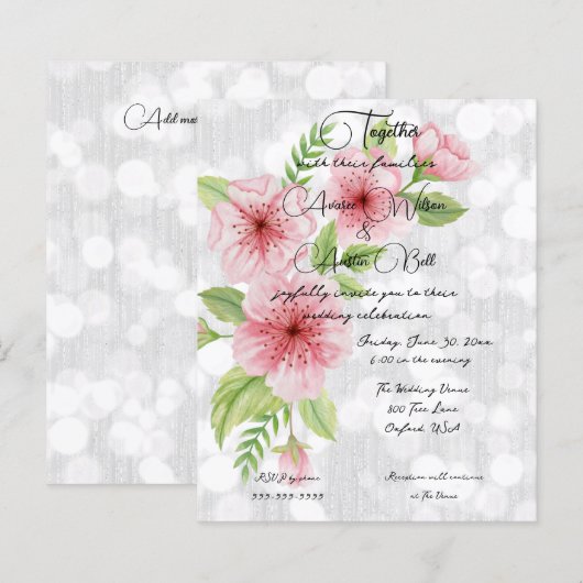 Pink Cherry Blossoms Hochzeit (Vorne/Hinten)