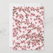 Pink Cherry Blossoms Hochzeit Einladung (Rückseite)