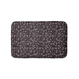 Pink Cherry Blossoms On Black Badematte