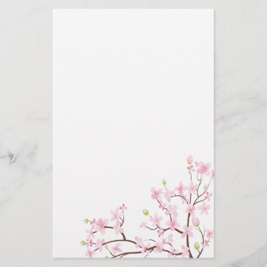 Pink Cherry Blossoms Stationierung Briefpapier (Vorderseite)