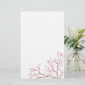 Pink Cherry Blossoms Stationierung Briefpapier (Stehend Vorderseite)