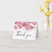 Pink Cherry Blossoms Vielen Dank Karte (Gelbe Blume)