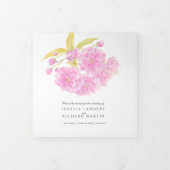 Pink Cherry blubssom Aquarell Tri-Falten Programm (Cover)
