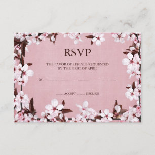 Pink Cherry blüht Border UAWG Response Cards RSVP Karte