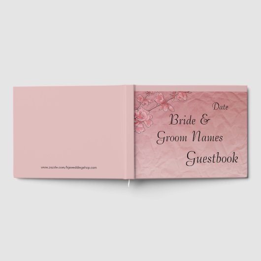 Pink Cherry Blüten Hochzeit oder Dusche Gästebuch (Voll)