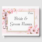 Pink Cherry Blüten Hochzeit oder Dusche Gästebuch (Vorderseite)