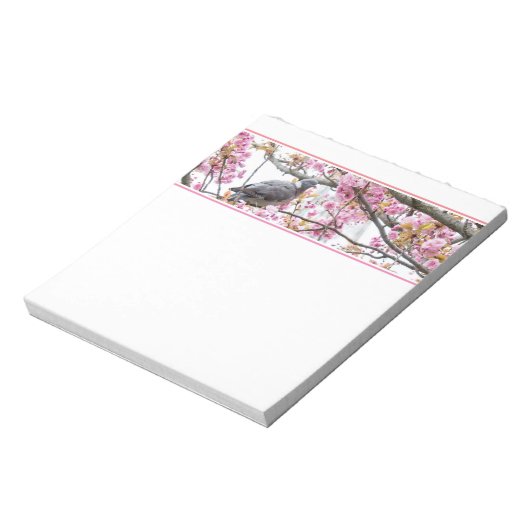 Pink Cherry Blüten Taube Notepad Notizblock (Rotiert)