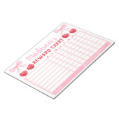 Pink Cherry Bow Girl Reward Chart Chore Chart Notizblock (angewinkelt)