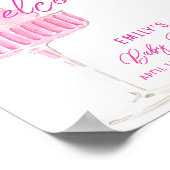 Pink Cherry Champagne Brunch Baby Dusche Empfang Poster (Ecke)