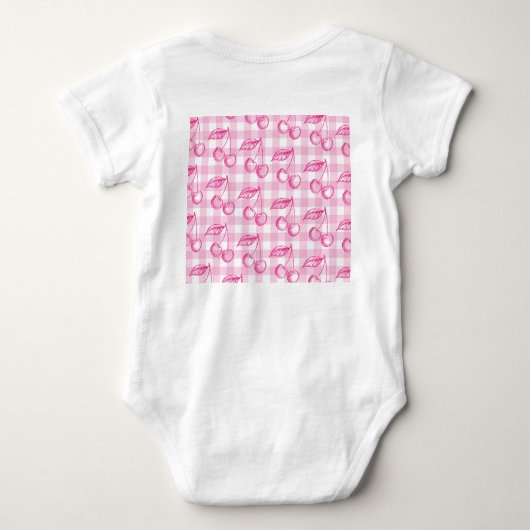 Pink Cherry Coquette Baby Strampler (Rückseite)