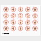 Pink Cherry Cupcake Runder Aufkleber (Blatt)