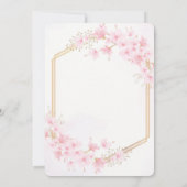 Pink Cherry Floral Wedding Einladung (Rückseite)