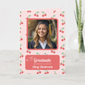 Pink Cherry Foto Spaß Niedlicher Abschluss Karte (Vorderseite)