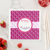 Pink Cherry Paper Polka Dot Birthday Napkins Serviette (Beispiel)