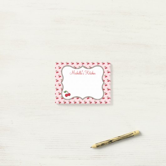 Pink Cherry Post It Notes Post-it Klebezettel (Auf Schreibtisch)