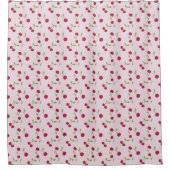 Pink Cherry Print Pattern Pink Cute Duschvorhang (Vorderseite)