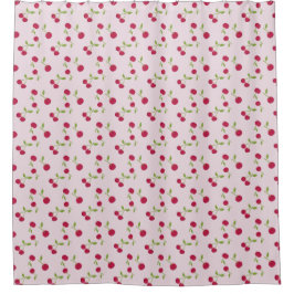 Pink Cherry Print Pattern Pink Cute Duschvorhang