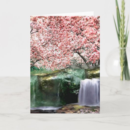 Pink Cherry Sakura Japanischer Blossom Tree Card Karte (Vorderseite)
