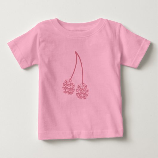 Pink Cherry Skulls Baby T-shirt (Vorderseite)