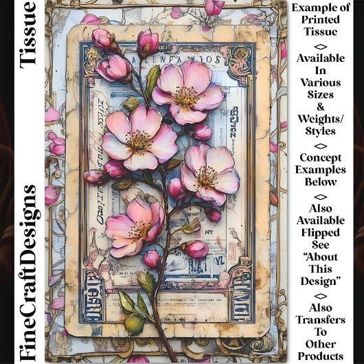 Pink Cherry Tree Blossom DA2R Decoupage Seidenpapier