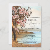 Pink Cherry Tree Butterfly Brautparty Einladung (Vorderseite)