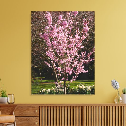 Pink Cherry Tree Canvas Print Leinwanddruck (Insitu (Wohnzimmer))