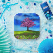 Pink Cherry Tree Pappteller (Party)