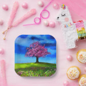 Pink Cherry Tree Pappteller (Party)