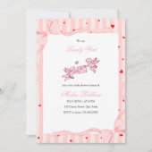 Pink Cherub Bearly Wait Baby Shower Invitation Einladung (Vorderseite)
