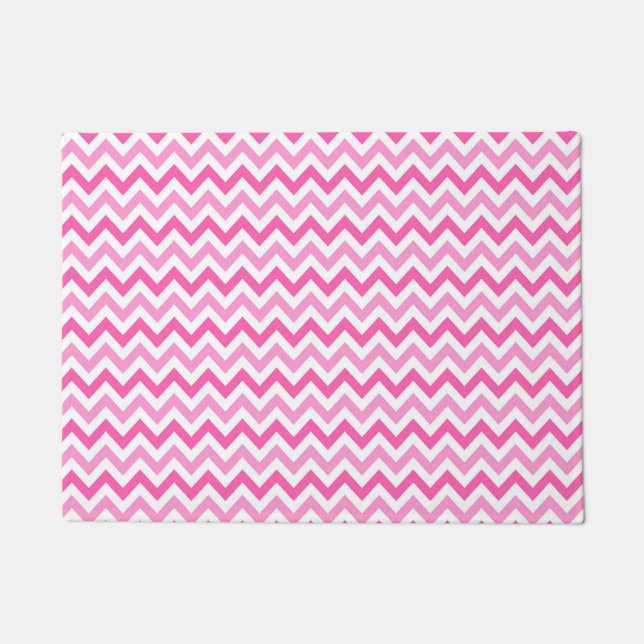 Pink Chevron Breast Cancer Awareness Pattern Fußmatte (Vorderseite)