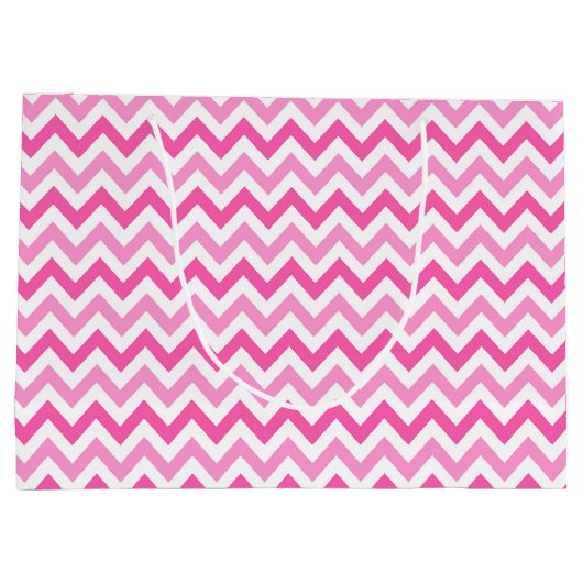 Pink Chevron Breast Cancer Awareness Pattern Große Geschenktüte (Rückseite)