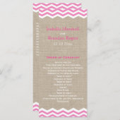 Pink Chevrons auf Burlap Wedding Programm (Vorne/Hinten)