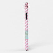 Pink Chevrons & Blume Case-Mate iPhone Hülle (Hinten/Rechts)