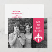 Pink Chic Blüh Banner Save the Date Postkarte (Vorne/Hinten)