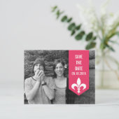 Pink Chic Blüh Banner Save the Date Postkarte (Stehend Vorderseite)