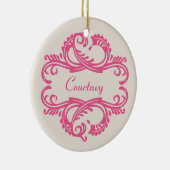 Pink Chic Damask Ornament (Rechts)