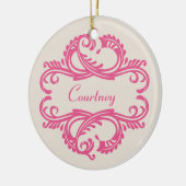 Pink Chic Damask Ornament (Links)