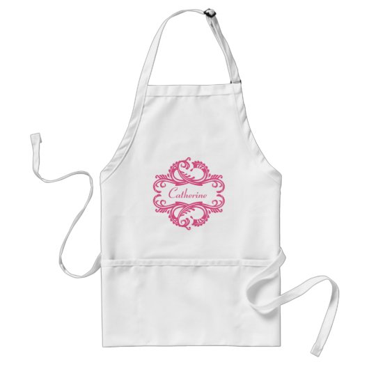 Pink Chic Damask Schürze (Vorne)