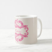 Pink Chic Damask Tasse (VorderseiteRechts)