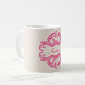 Pink Chic Damask Tasse (Vorderseite Links)