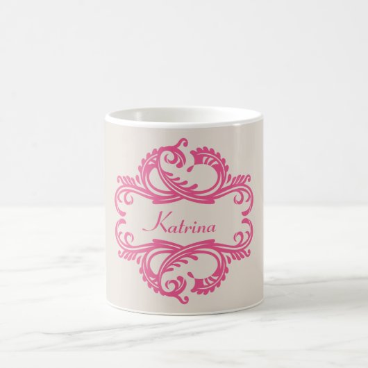 Pink Chic Damask Tasse (Mittel)