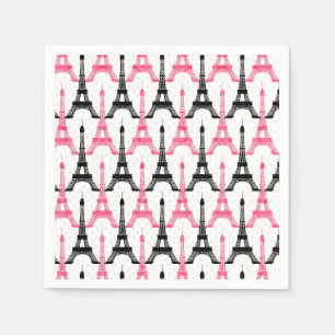Pink Chic Eiffel Tower Party Papierservietten