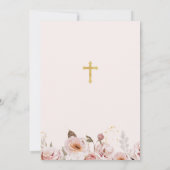 Pink Chic Floral Butterfly Christening Taufe Einladung (Rückseite)