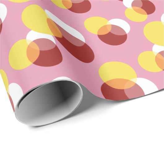 Pink Chic Geometric Polka Dots Muster Geschenkpapier (Rolleneckpunkt)