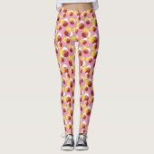 Pink Chic Geometric Polka Dots Muster Leggings (Vorderseite)