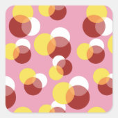 Pink Chic Geometric Polka Dots Muster Quadratischer Aufkleber (Vorderseite)