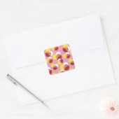 Pink Chic Geometric Polka Dots Muster Quadratischer Aufkleber (Umschlag)