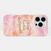 Pink Chic Girly Motivational  iPhone Hülle (Rückseite (Horizontal))
