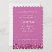 Pink Chic Glitzer Sparkle Geburtstag Einladung (Vorderseite)